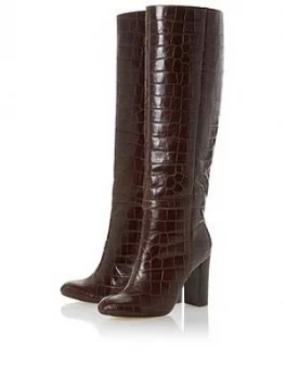 Image of Dune London Simonne High Heel High Leg Boots - Brown