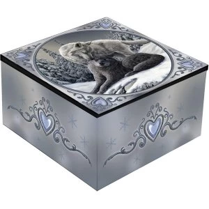 Image of Snow Kisses Wolf Mirror Box