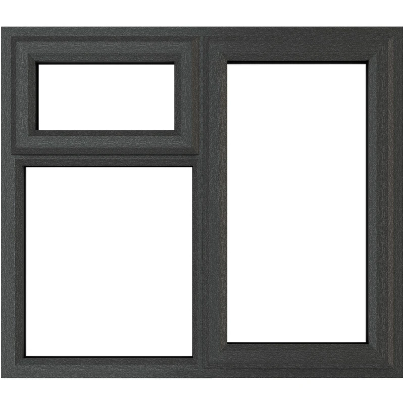 Image of Crystal Triple Glazed Window Grey/White Rh Top 905 X 965Mm Clear 37GRYWHTG905965