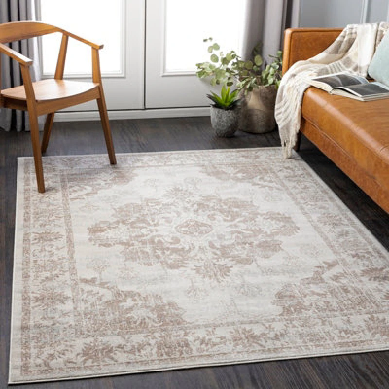 Image of Livabliss Vintage Oriental Boho Yellow Shawna Area Rug 200 X 275cm - Easy Care, Non Shedding, Ideal For Living Room & Bedroom