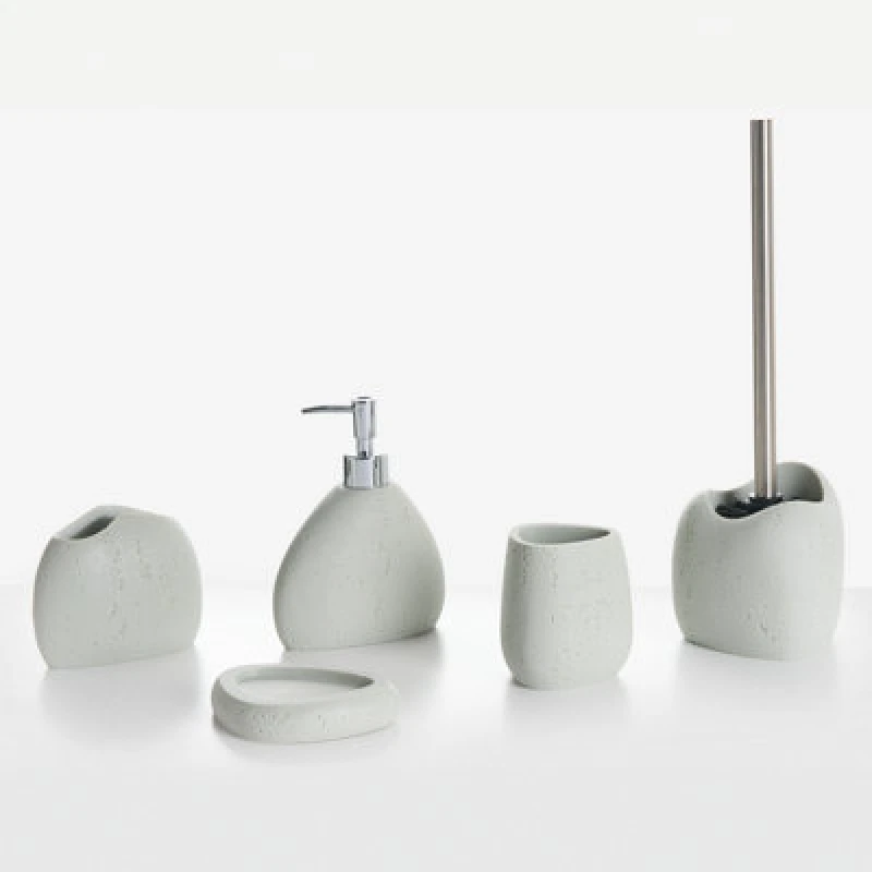Image of Beliani 5 Piece Bathroom Accessories Set Coata Light Grey