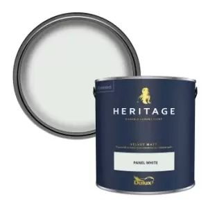Image of Dulux Heritage Velvet Matt Panel White Matt Emulsion Paint 2.5L
