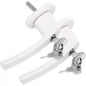 Image of 10x or 2x Lockable Window Aluminium Handle Security Child Protection Universal 2x White