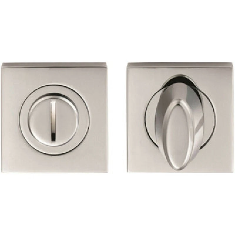 Image of Loops Bathroom Thumbturn Lock and Release Handle Square Rose Polished Chrome Multi unisex