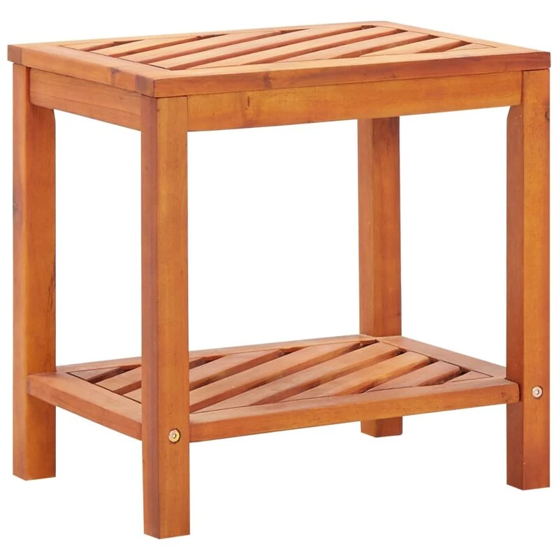 Image of vidaXL Solid Acacia Wood Side Table 45x33x45cm Home Nightstand Plant Stand