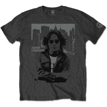 Image of John Lennon - Skyline Unisex X-Small T-Shirt - Grey