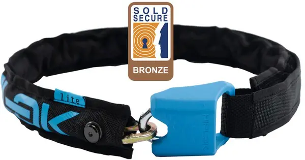 Image of Hiplok LITE Wearable Chain Lock Sold Secure Bronze in Black and Cyan BLACK/CYAN