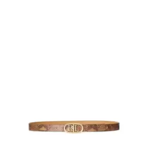 Image of Lauren by Ralph Lauren Lauren Ralph Lauren Oval Reversible Belt Womens - Brown