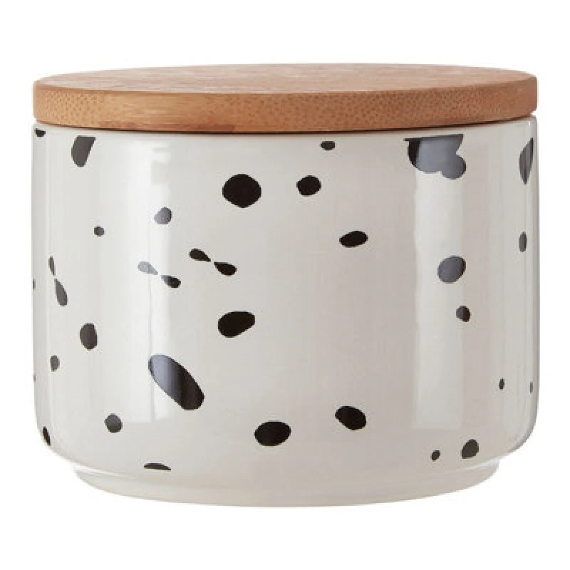 Image of Premier Housewares Interiors by Premier Speckled Small Storage Canister White