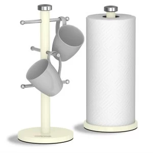 Image of Morphy Richards Accents Mug Tree and Kitchen Roll Holder - Cream