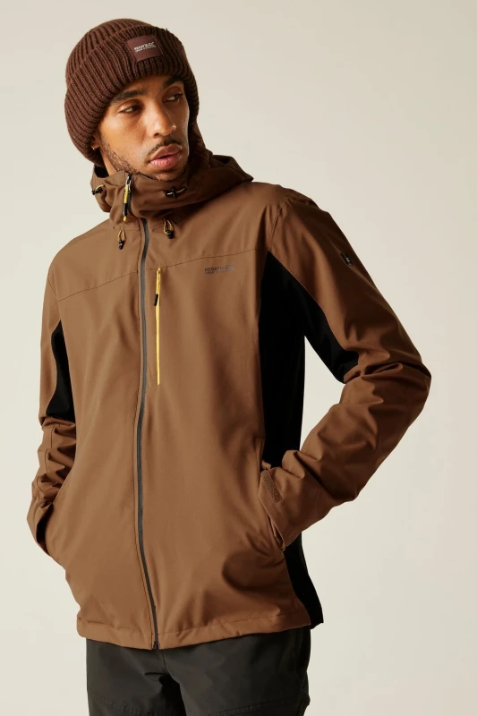 Image of Regatta Regatta Men 'Birchdale' Waterproof Shell Jacket in Brown Size: 3X-Large Brown XXXL Male 5063516131236
