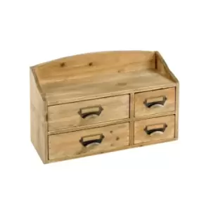 Image of Shabby Chic Small Wooden Cabinet 4 Drawers