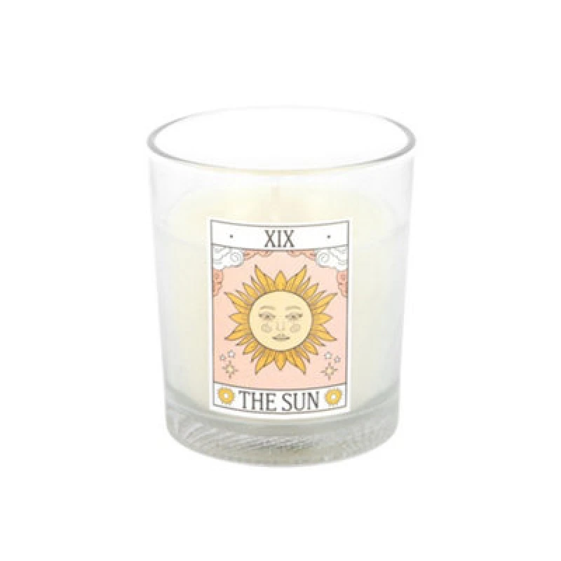 Image of Something Different Something Different The Sun Rose Tarot Vintage Candle in White White One Size Unisex 5063806950929