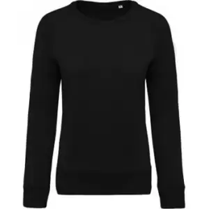 Image of Kariban Womens/Ladies Organic Raglan Sweatshirt (S) (Black)