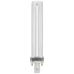 Image of Crompton Lamps CFL PLS 9W 2-Pin Single Turn Warm White Frosted S-Type