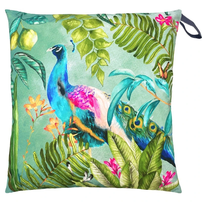 Image of Peacock Large 70cm Outdoor Floor Cushion Seafoam, Seafoam / 70 x 70cm / Cover Only