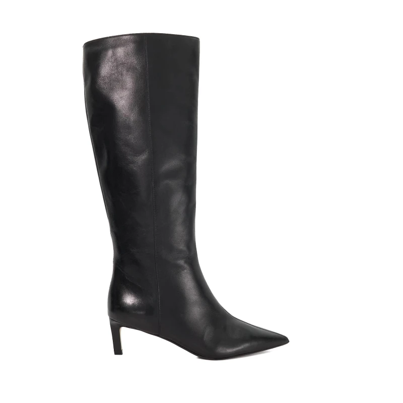 Image of Dune London Womens 'Smoothly' Leather Knee High Boots in Black Size: 6 Black Female 6