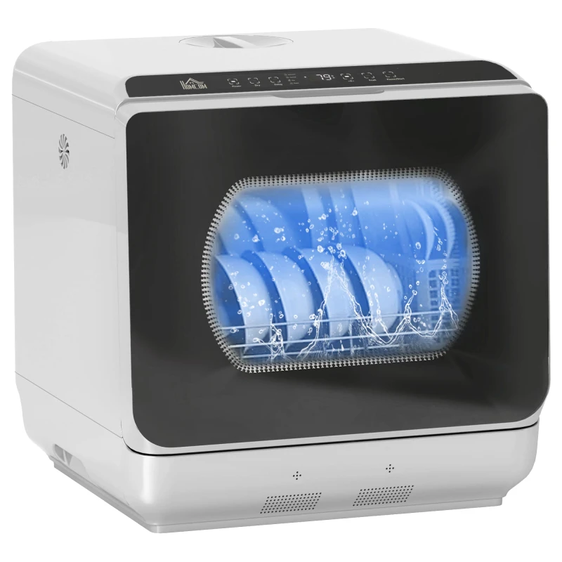 Image of HOMCOM Tabletop Dishwasher Mini Countertop Dishwasher with 4 Place Settings Silver
