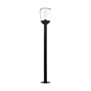 Image of IP44 Outdoor Bollard Light Black Aluminium & Glass 1 x 60W E27 Bulb Lamp Post