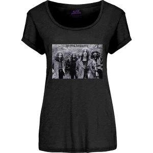 Image of Black Sabbath - Group Shot Womens Medium T-Shirt - Black