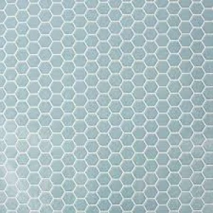 Image of Contour Antibac Hexagon Lattice Duck Egg Wallpaper Paper