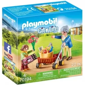 Image of Playmobil City Life Grandmother With Child Playset