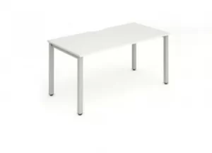Image of Single Silver Frame Bench Desk 1200 White