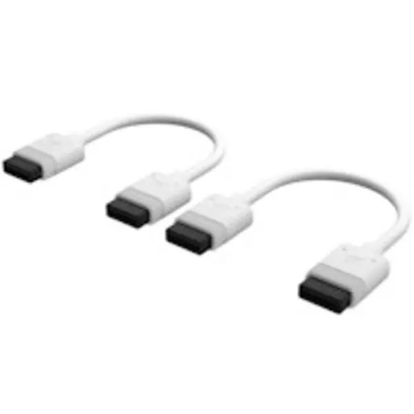 Image of CORSAIR iCUE LINK Cable, 2x 100mm with Straight connectors, White