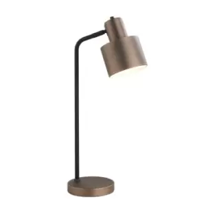 Image of Table Lamp Antique Bronze & Textured Matt Black 40W E27 Bedside Light