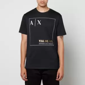 Image of Armani Exchange Mens You Me Us T-Shirt - Black - S
