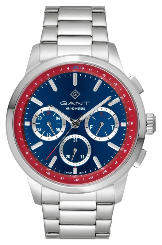 Image of GANT G154018 MIDDLETOWN 100M (44mm) Blue & Red Dial / Watch