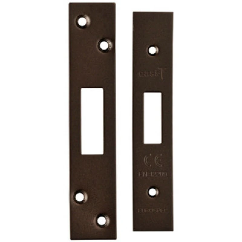 Image of Loops Square Forend Strike and Fixing Pack Suitable for Deadlocks Matt Bronze Multi unisex