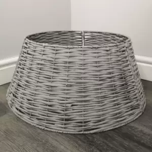 Image of Samuel Alexander - 40/58cm kd Willow Christmas Tree Skirt Wicker Rattan- Medium Light Grey