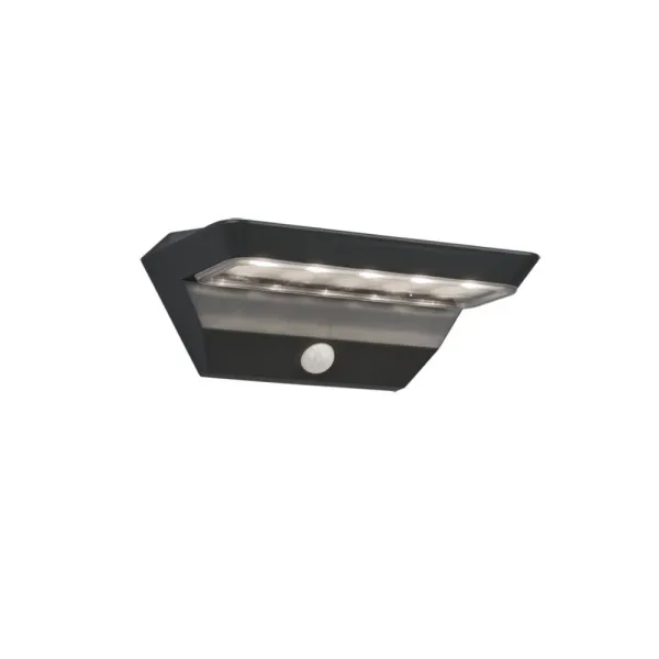 Image of Mendoza Modern Outdoor Down Wall Lamp Anthracite 3000K IP44 with PIR