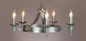 Image of Saxon Sterling Ceiling Pendant Light 5 Light Iron