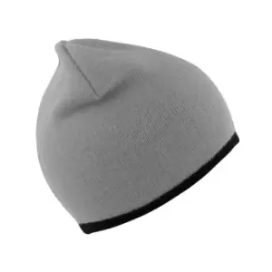 Image of Result Unisex Reversible Fashion Fit Winter Beanie Hat (One Size) (Grey/Black)