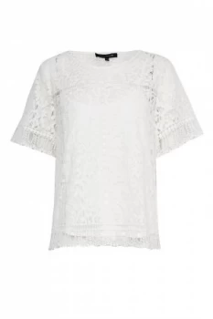 Image of French Connection Arta Lace Tee White