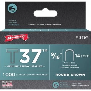 Image of Arrow T37 Round Crown Staples 14mm Pack of 1000