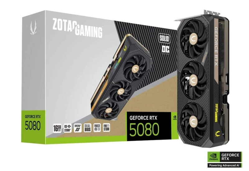 Image of ZOTAC GAMING GeForce RTX 5080 SOLID CORE OC 16GB GDDR7 Graphics Card - ZT-B50800J2-10P