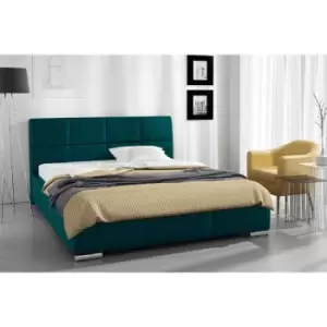 Image of Simplier Bed Small Double Plush Velvet Green