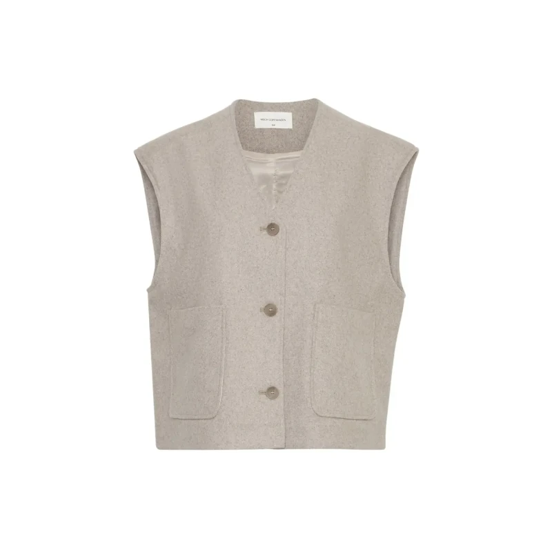 Image of moss copenhagen Sleeveless jacket For Her Moss Copenhagen Dinette Isabelle Marron Female L/XL