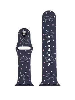 Image of Radley Ladies Deep Blue Printed Dog Silicone Apple Watch Strap
