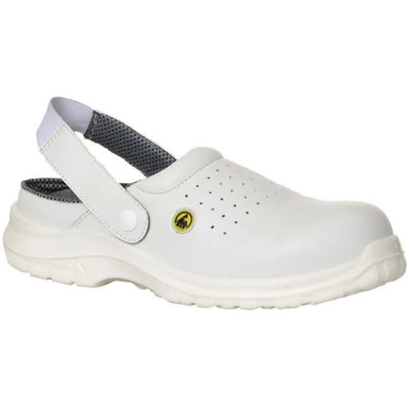 Image of Portwest Compositelite ESD Perforated Safety Clogs FC03WHR48 Colour: White