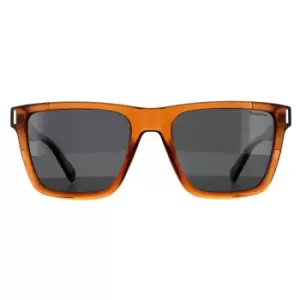 Image of Rectangle Beige Grey Polarized Sunglasses