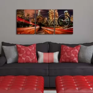 Image of 3P3040CS-73 Multicolor Decorative Canvas Wall Clock (3 Pieces)