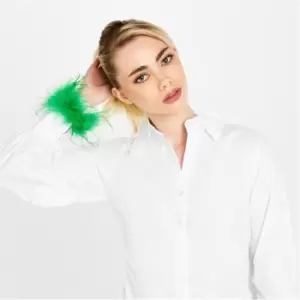 Image of I Saw It First Faux Feather Cuff Wristbands - Green