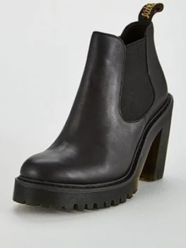 Image of Dr Martens Hurston Heeled Ankle Boot, Black Sendal, Size 5, Women
