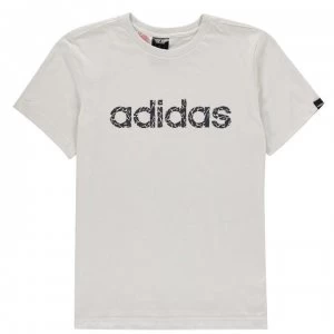 Image of adidas Shoes Logo T-Shirt Junior Boys - LtGrey/Navy
