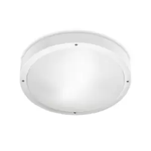 Image of Basic Outdoor LED Round Flush Ceiling Light White 36cm 3395lm 4000K IP65
