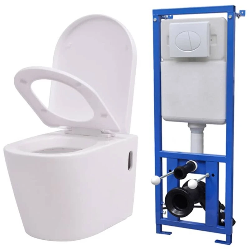 Image of VIDAXL Vidaxl - Wall Hung Toilet with Concealed Cistern Ceramic White 274669fr